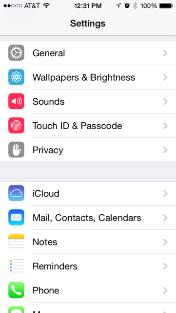 iOS 7.1 beta 2 settings