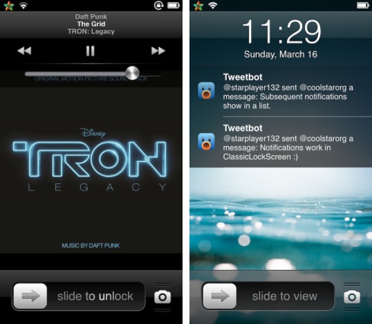 ClassicLockScreen tweak