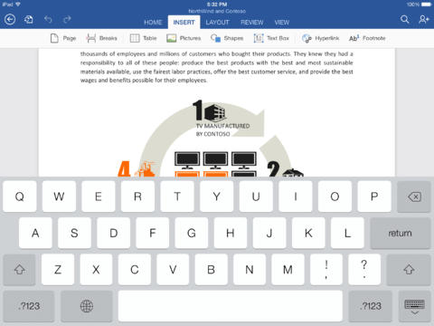 Microsoft Word iPad 1