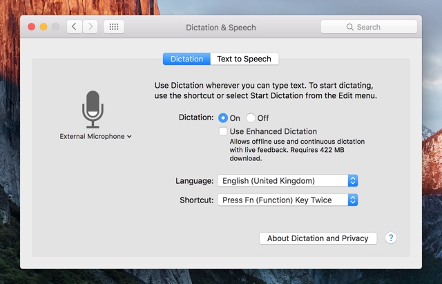 how to turn on voice dictation on mac