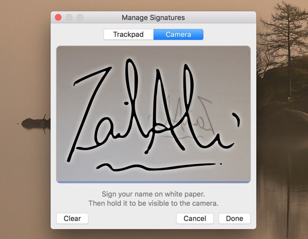 add signature to pdf document mac