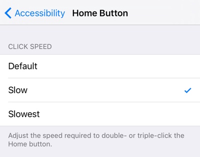 Home button speed