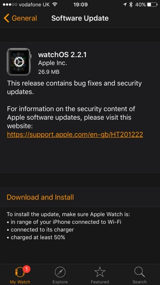 watchOS 2.2.1