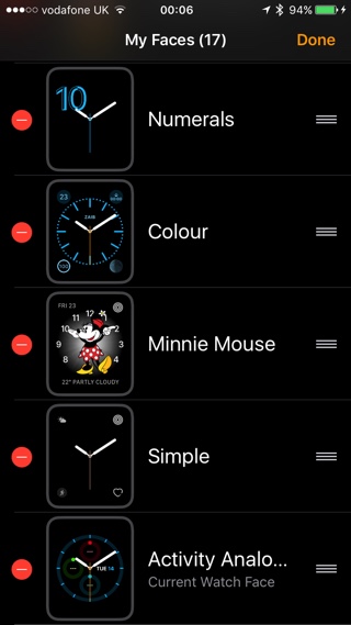 My faces delete watchOS 3