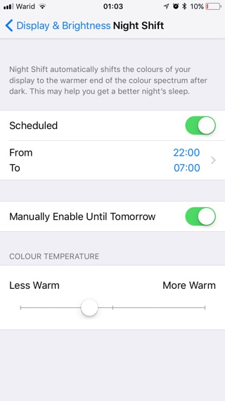 How to Activate Night Shift from Control Center in iOS 11