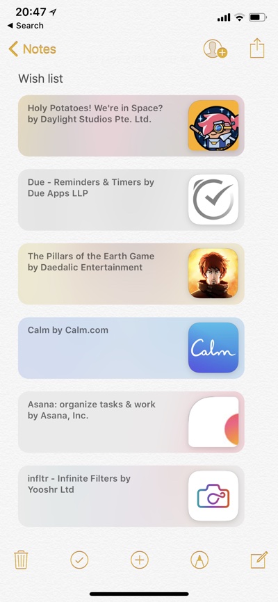 How to create an App Store wish list with Notes or Lookmark