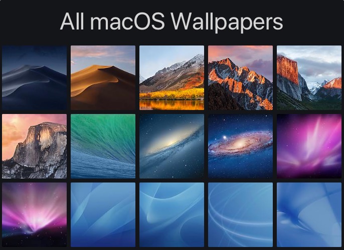 Every Mac wallpaper from Cheetah to Catalina in one image  9to5Mac