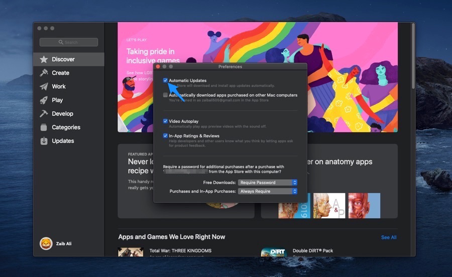 Enable Automatic Updates for Mac App Store