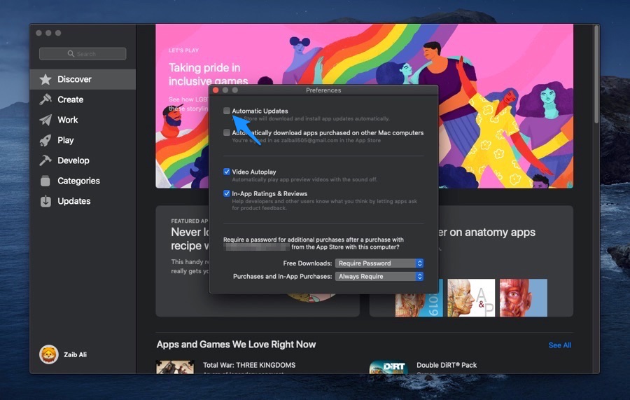 Disable Automatic Updates for Mac App Store