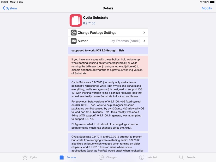 Cydia Substrate 0.9.7100
