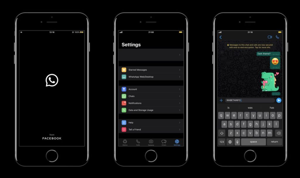 mode sombre whatsapp iphone