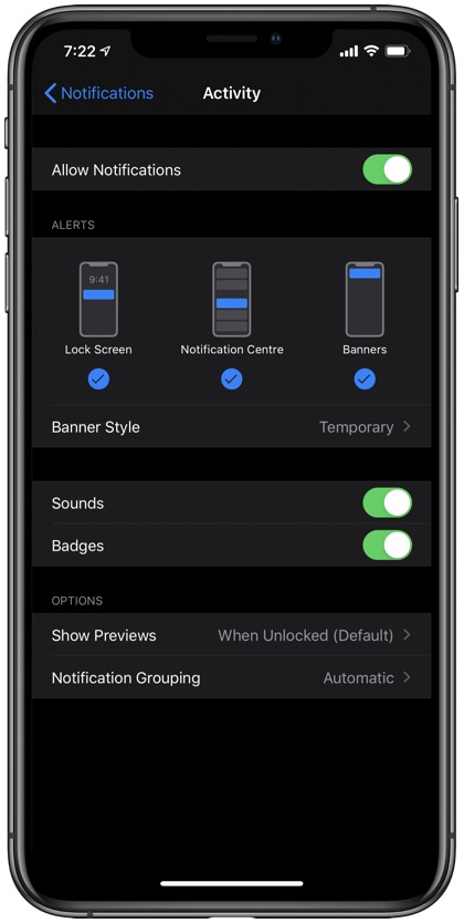 enable push in twitterrific apple watch