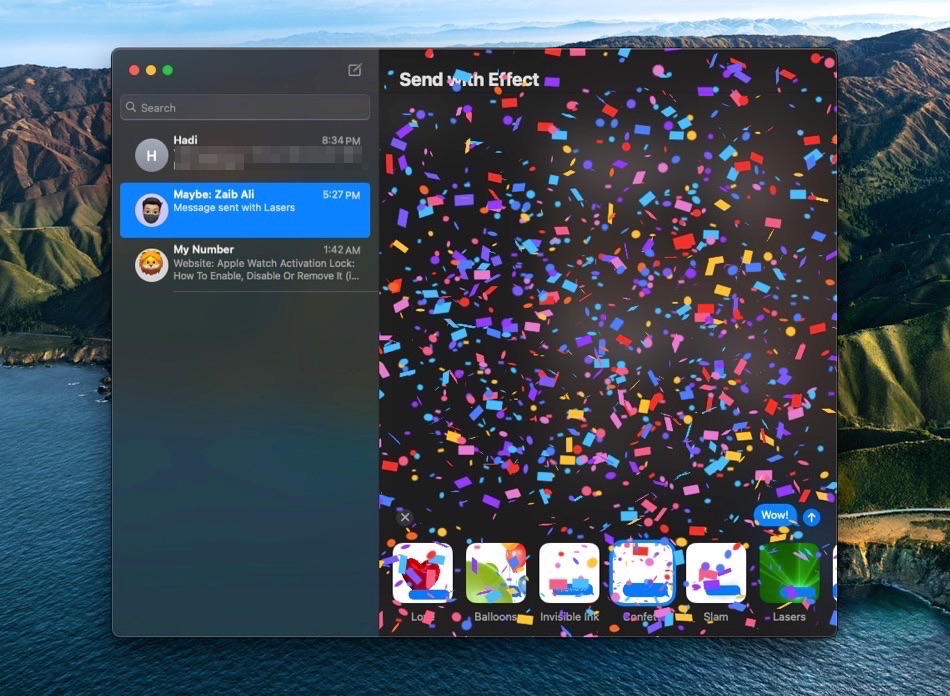 how to send imessage with effects on mac