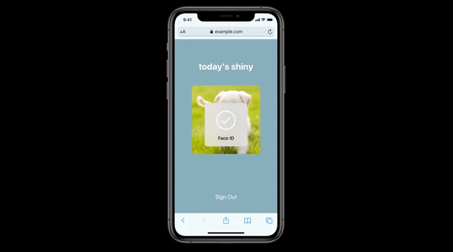 face id login safari