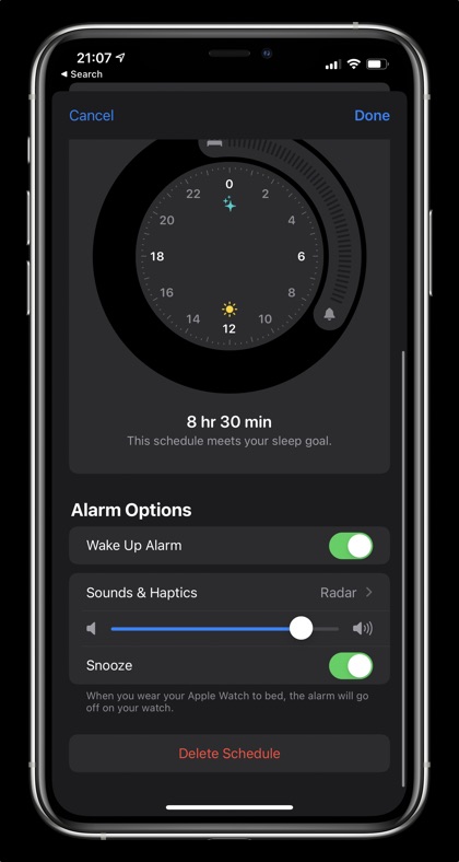 Ρυθμίστε το Wake Up Alarm iPhone