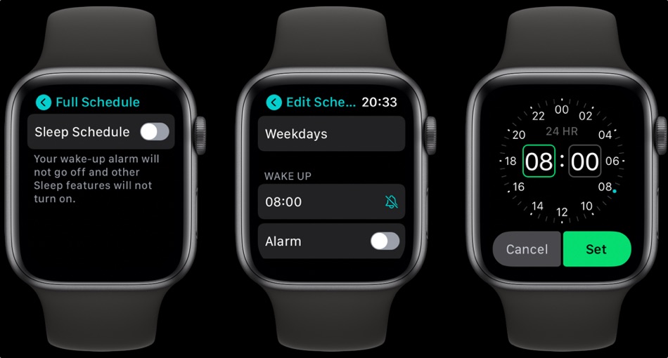 Ρύθμιση προγράμματος ύπνου Apple Watch