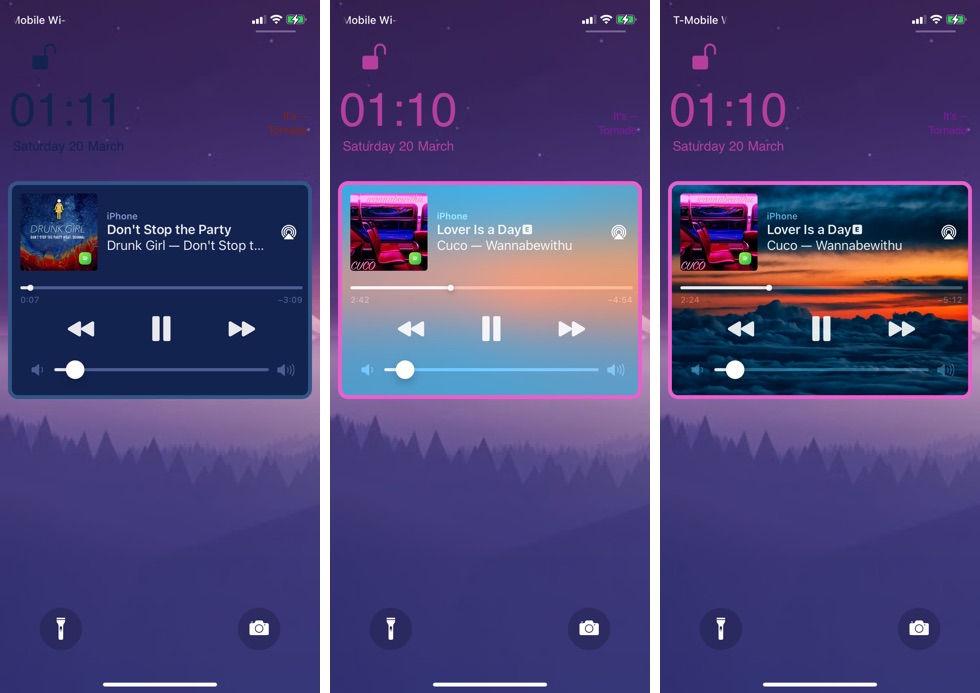 Playour Tweak Adds A Background And Border To Music Player Widget - iOS  Hacker