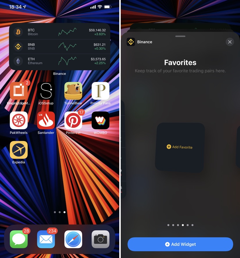 crypto widgets ios