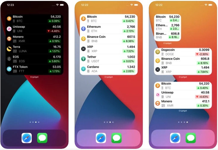 crypto widgets ios