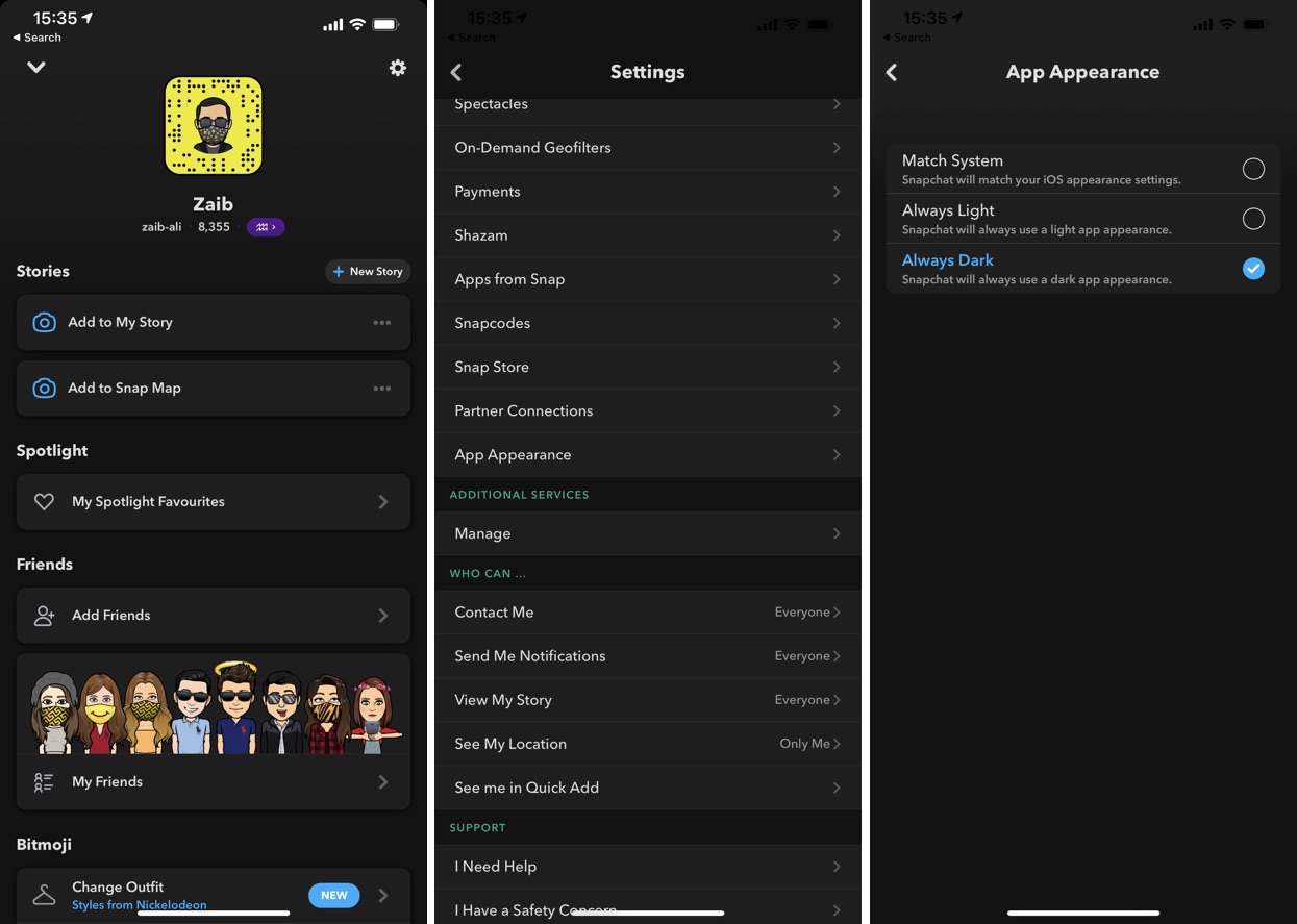 How To Enable Snapchat Dark Mode On iPhone iOS Hacker