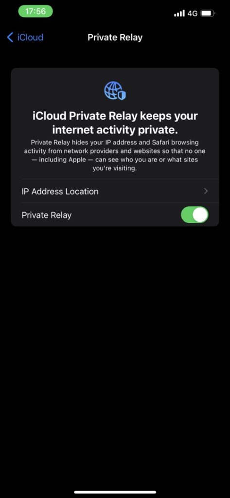 Disable iCloud Private Relay